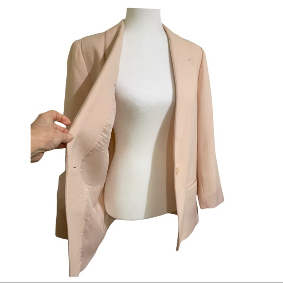 Sag Harbor Blazer Vintage Coat Rose Color Oversized Blazer Wool Blend Size 14P - Picture 8 of 12